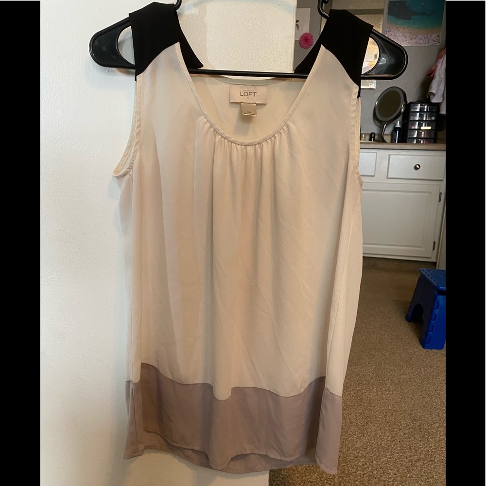 Multi colored polyester tank top.
